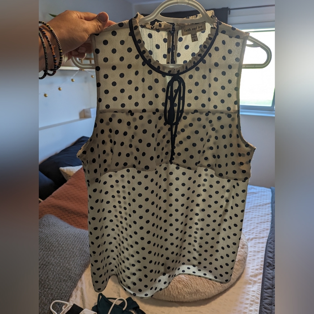 See-through Faith and Joy sleeveless top size L